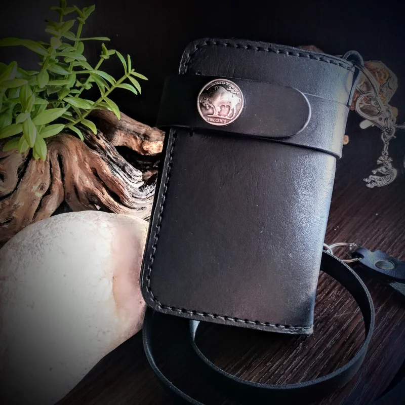 Biker Wallet Schwarz mit Kette