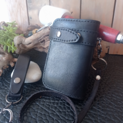 Biker Portemonnaie mit Kette - Schwarz - "Short Classic Black"